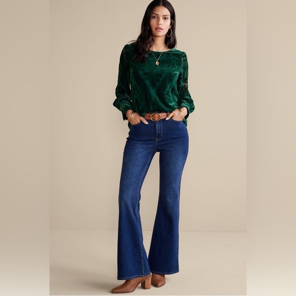 Soft Surroundings Tops - Soft Surroundings Vanetta Velvet Top Emerald 2X NWT